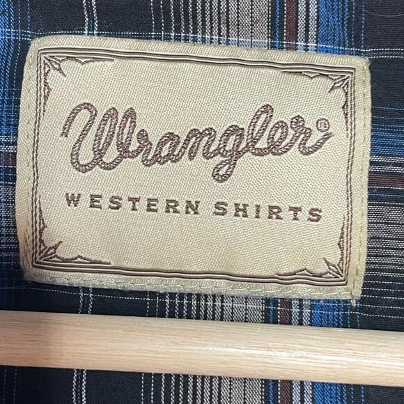 5 for $25🔥Wrangler Western Plaid Pearl Snap Button Front Shirt XL - Picture 4 of 7